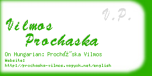 vilmos prochaska business card